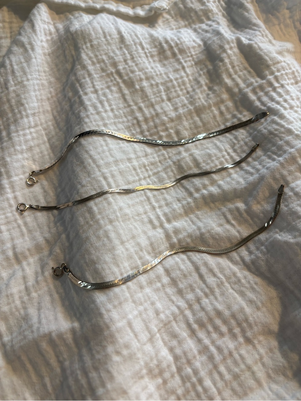 Sterling silver Herringbone Chain Set